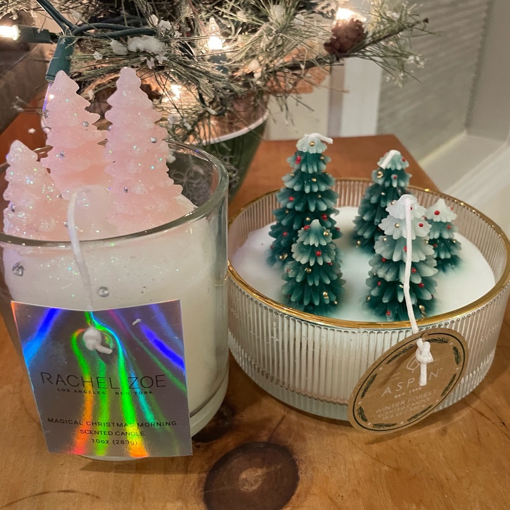 Aspen Christmas Tree Candle and Rachel Zoe Christmas Tree Candle 🎄✨🕯️